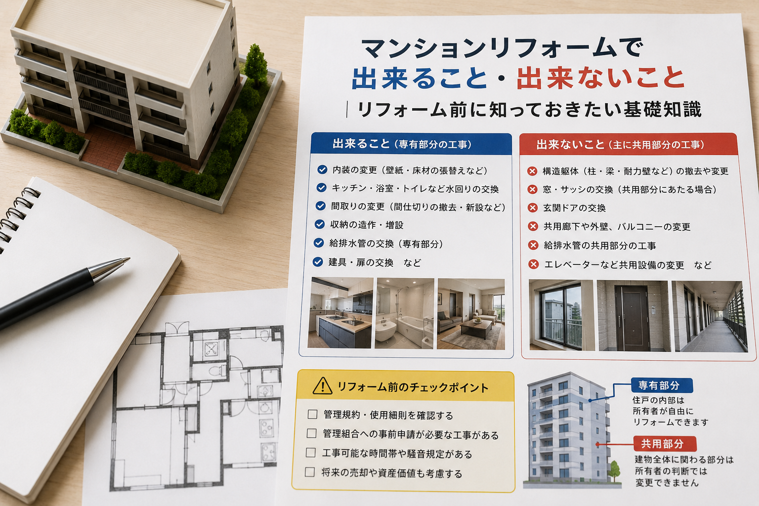 マンションリフォームでできること・できないことの紹介